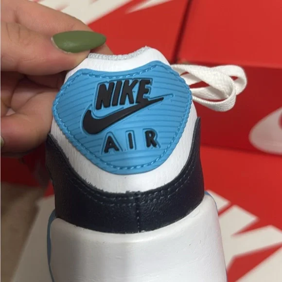 Nike Air Max 90’s. White and Blue Sneakers - Picture 3 of 4